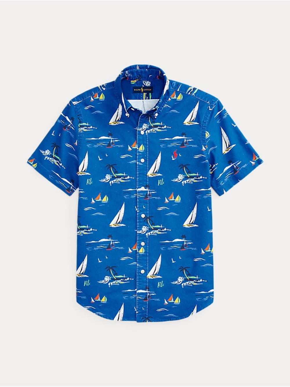 Classic Fit Sailboat-Print Oxford Shirt